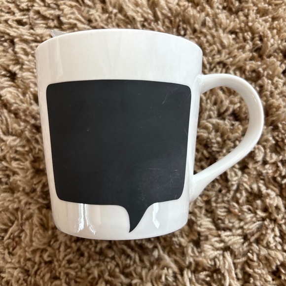 Pier 1 White Coffee Cup Chalkboard with Chalk - Picture 1 of 5